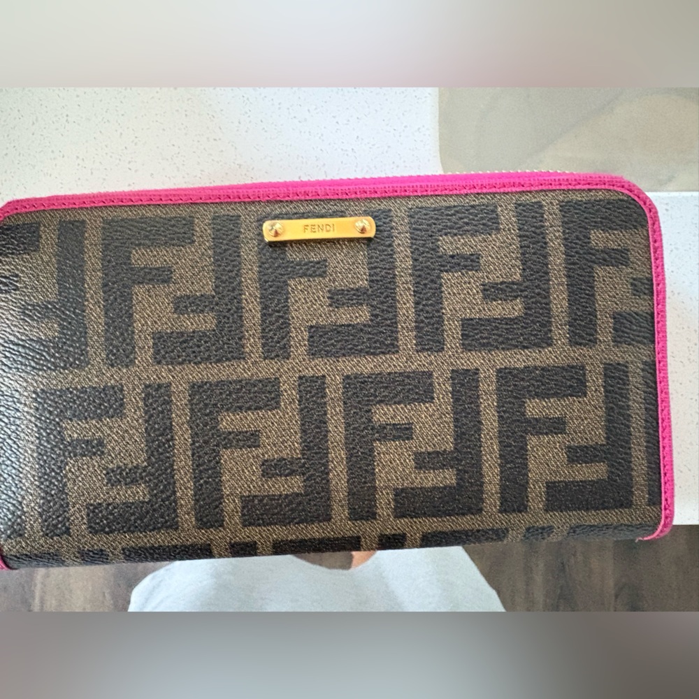 Item # A2 - Authentic Fendi Brown and Pink Wallet